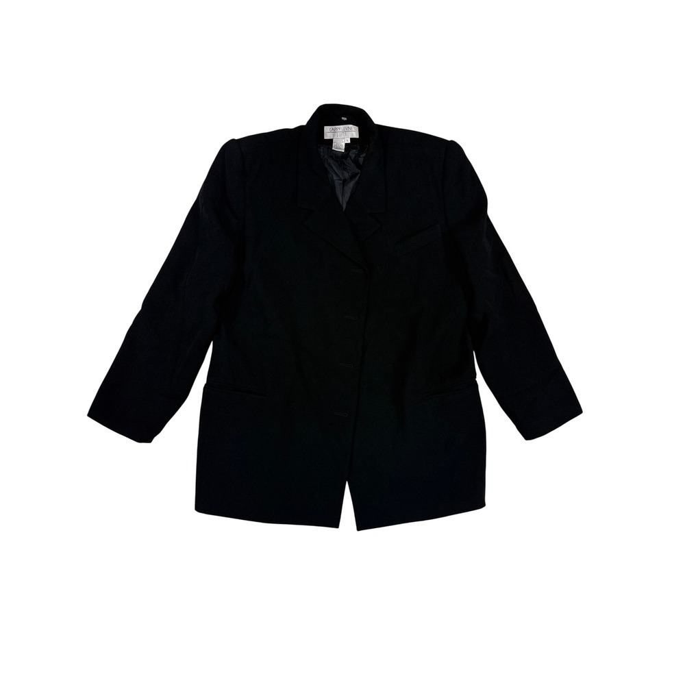 Larry Levine Black Blazer Jacket Womens Size 16 Single Breasted Professional